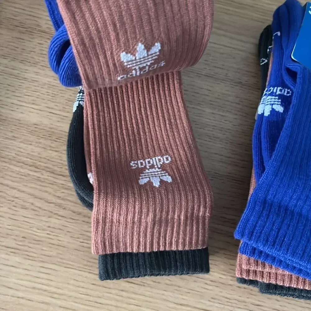 Bundle 2 Packs of Adidas Crew Socks Size Womens 10-13, Mens Size 8-12